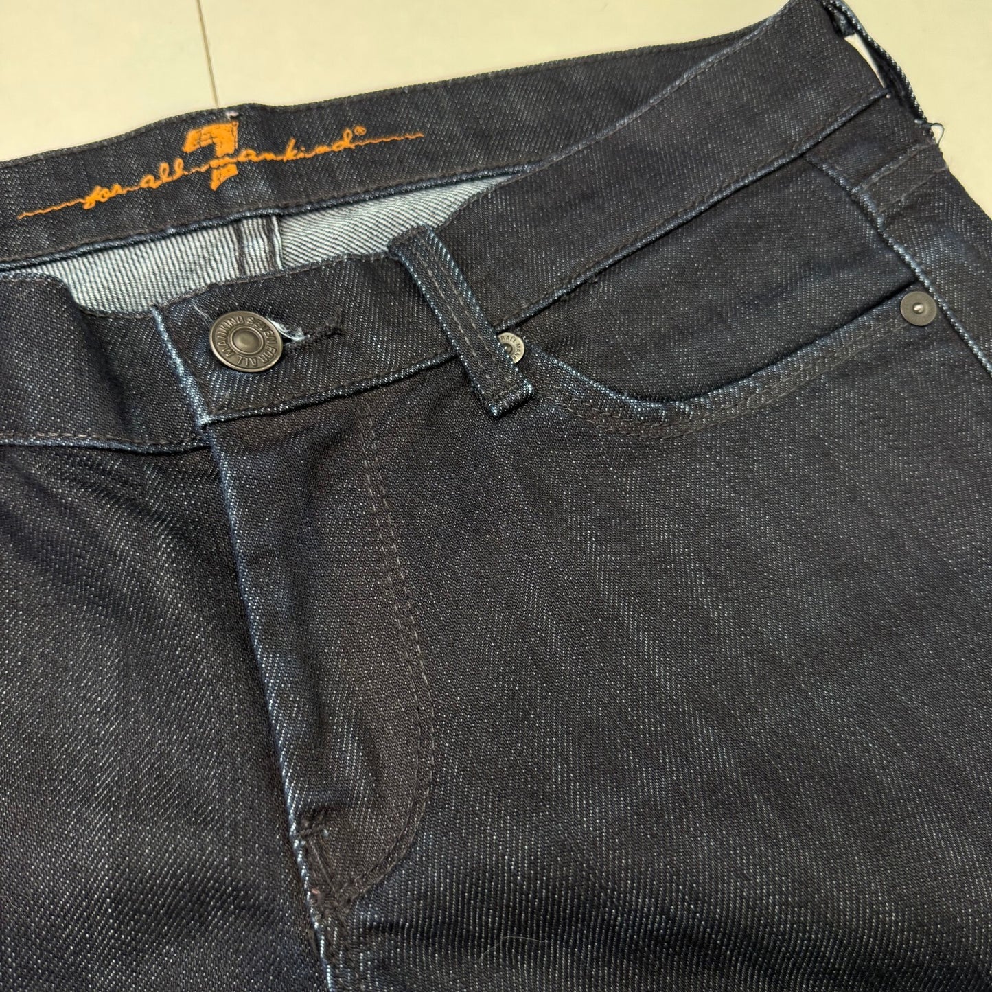 Y2K vintage low rise straight leg jeans dark blue denim skull embroidered