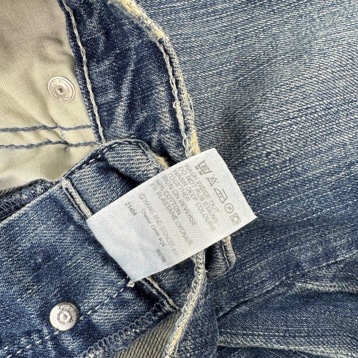 Y2K vintage denim maxi skirt faded blue wash a line distressed fishtail fitted
