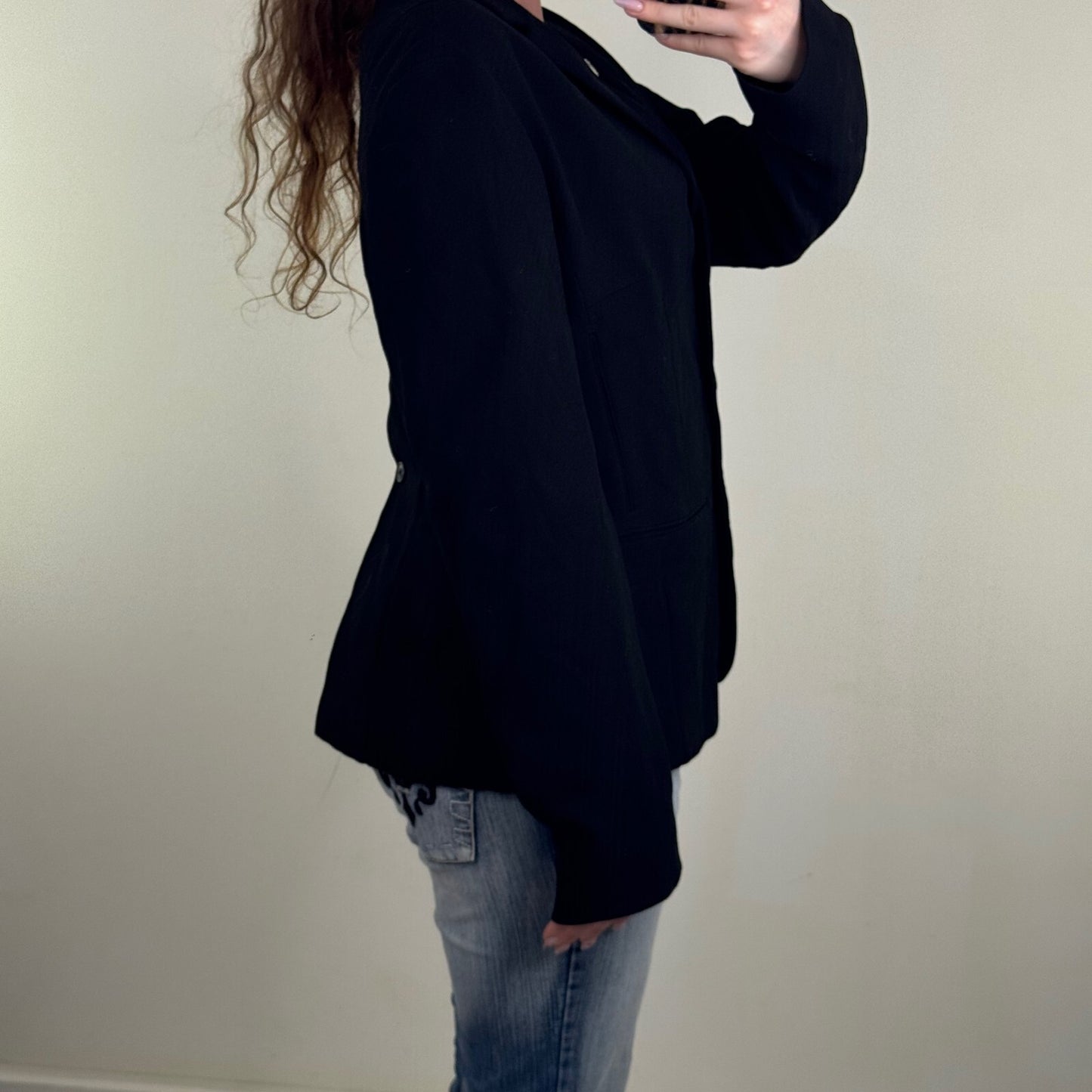 Vintage Jil Sander blazer jacket wool/ silk blend tailored button up v neck