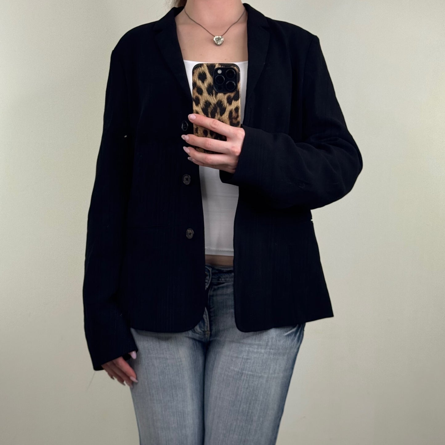 Vintage Jil Sander blazer jacket wool/ silk blend tailored button up v neck