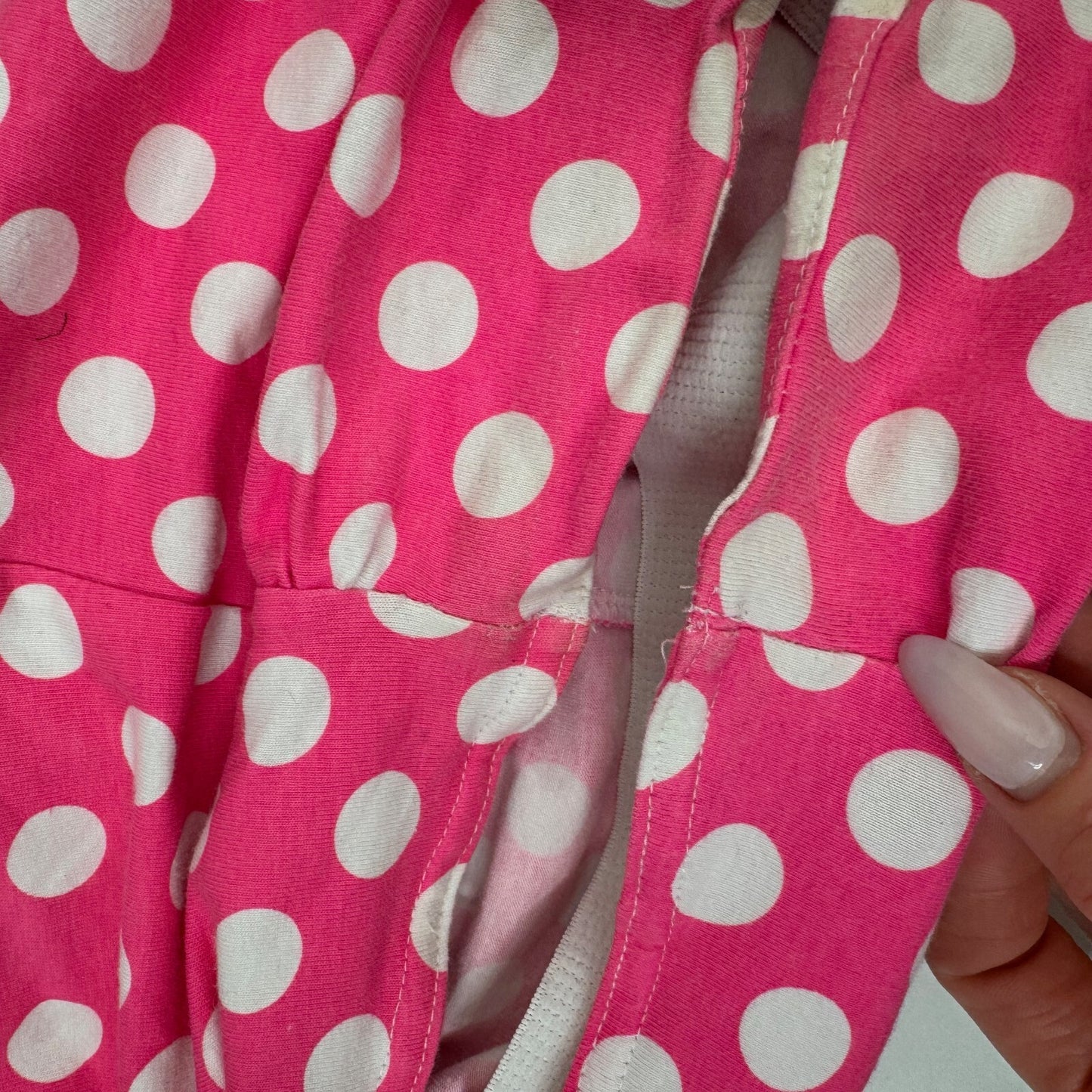 Y2K vintage polka dot strapless top pink white boob tube with bust support