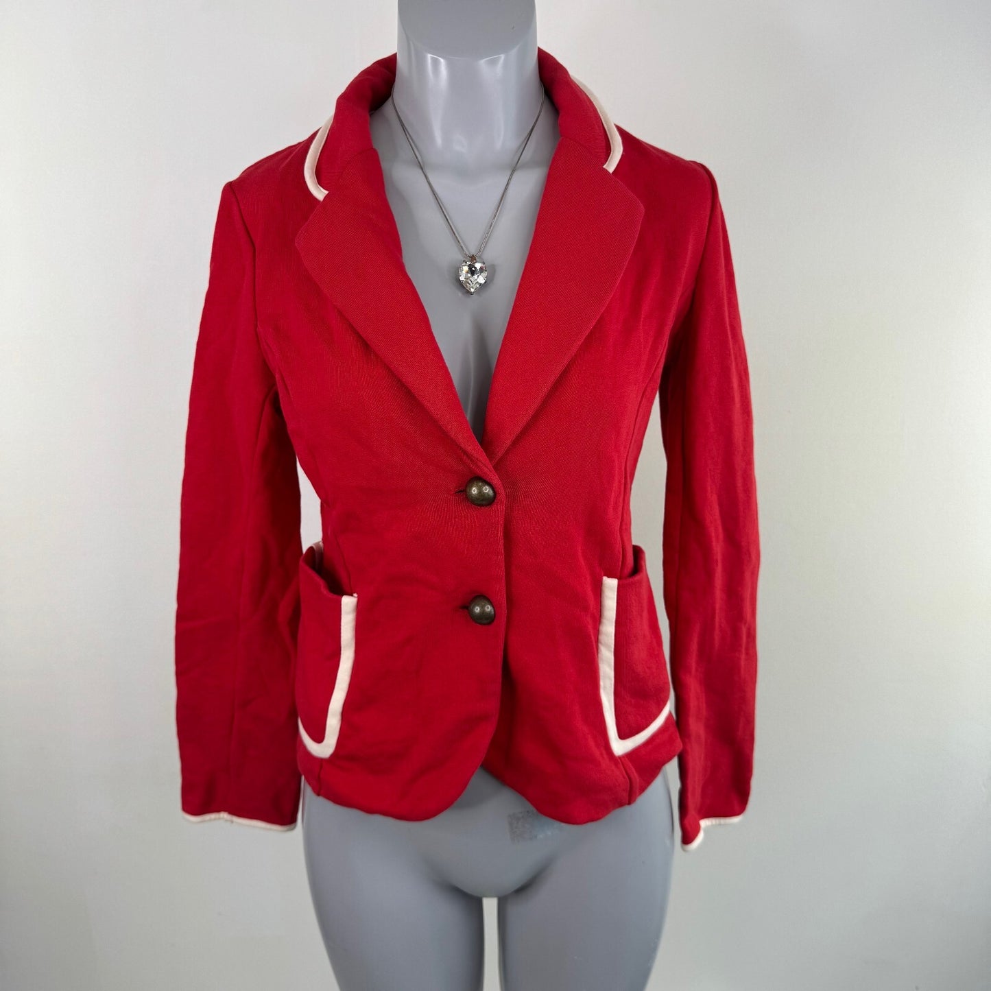 Y2K vintage button up jacket blazer tailored smart office v neck contrast suit