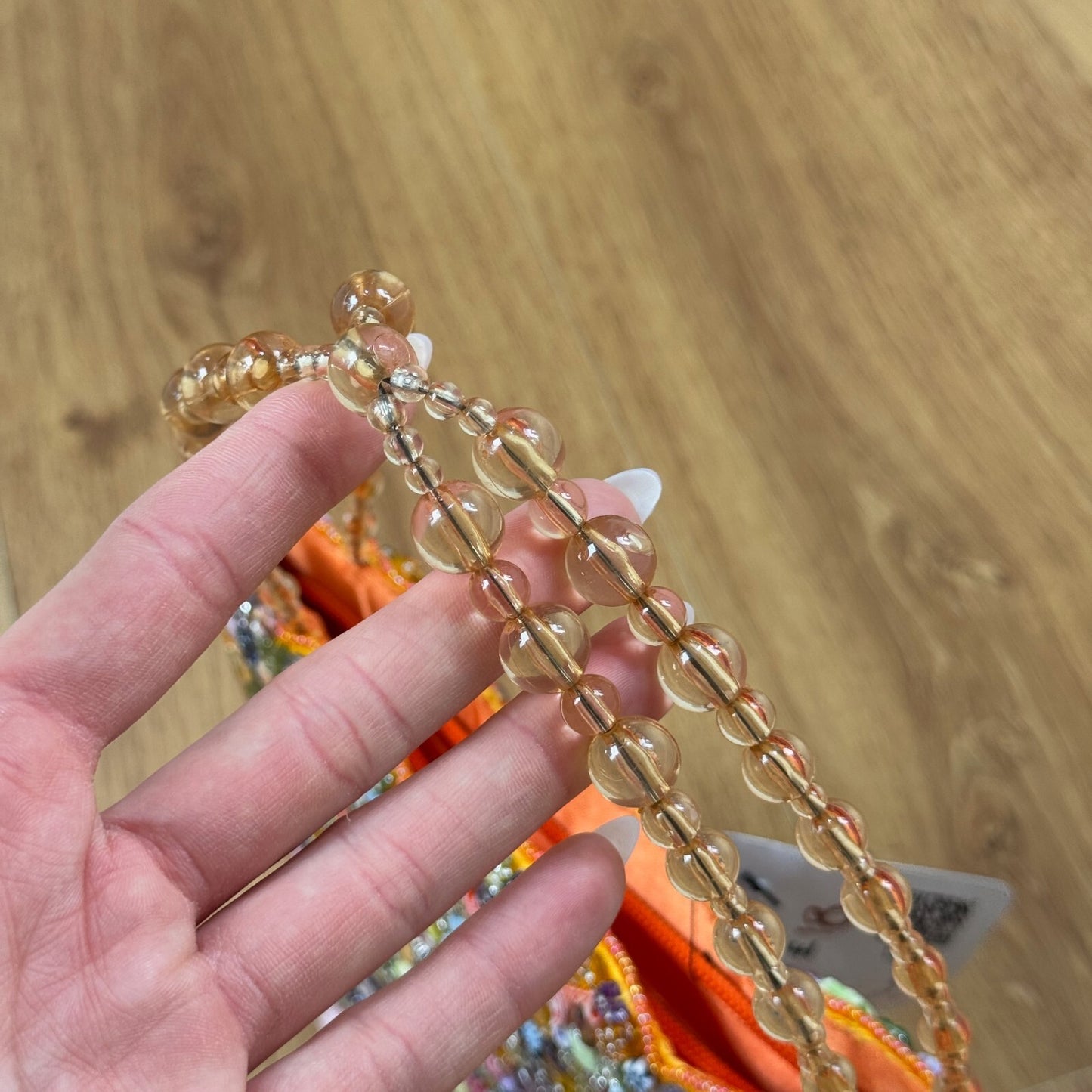 Y2K vintage handbag beaded embellished orange multi