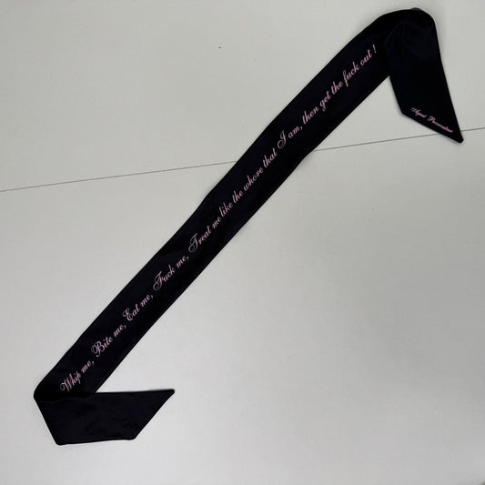 Rare Vintage Agent Provocateur Explicit Slogan Satin Sash Belt Lingerie