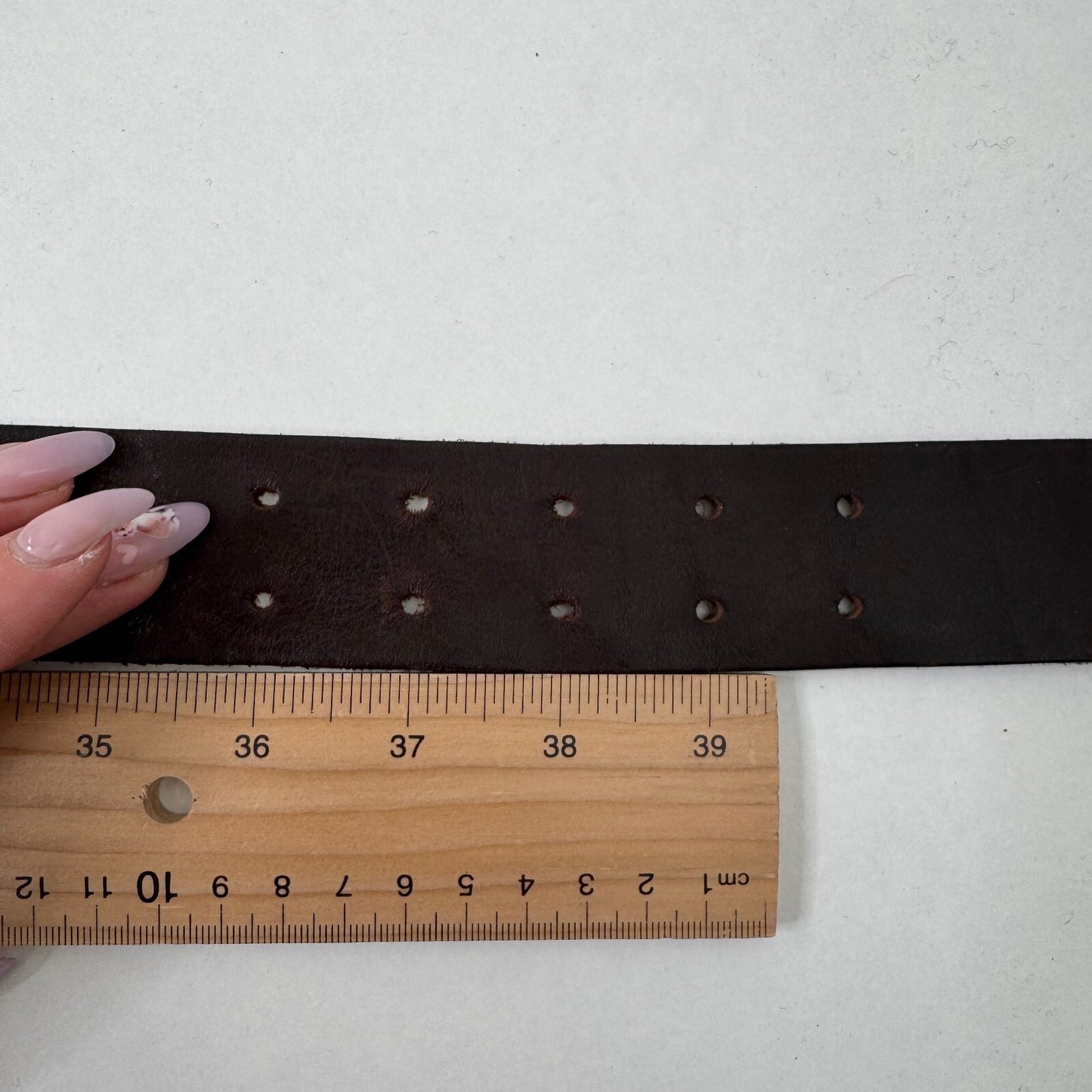Y2K vintage belt genuine leather chain brown gold buckle