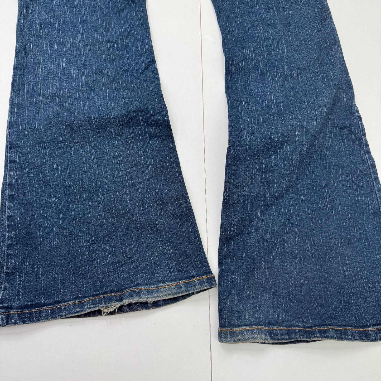 Y2K vintage bootcut denim jeans dark blue wash with chunky belt studs mid rise