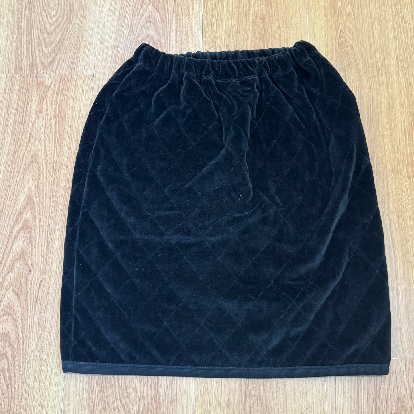 Vintage Sonia Rykiel velvet quilted mini skirt stretchy black