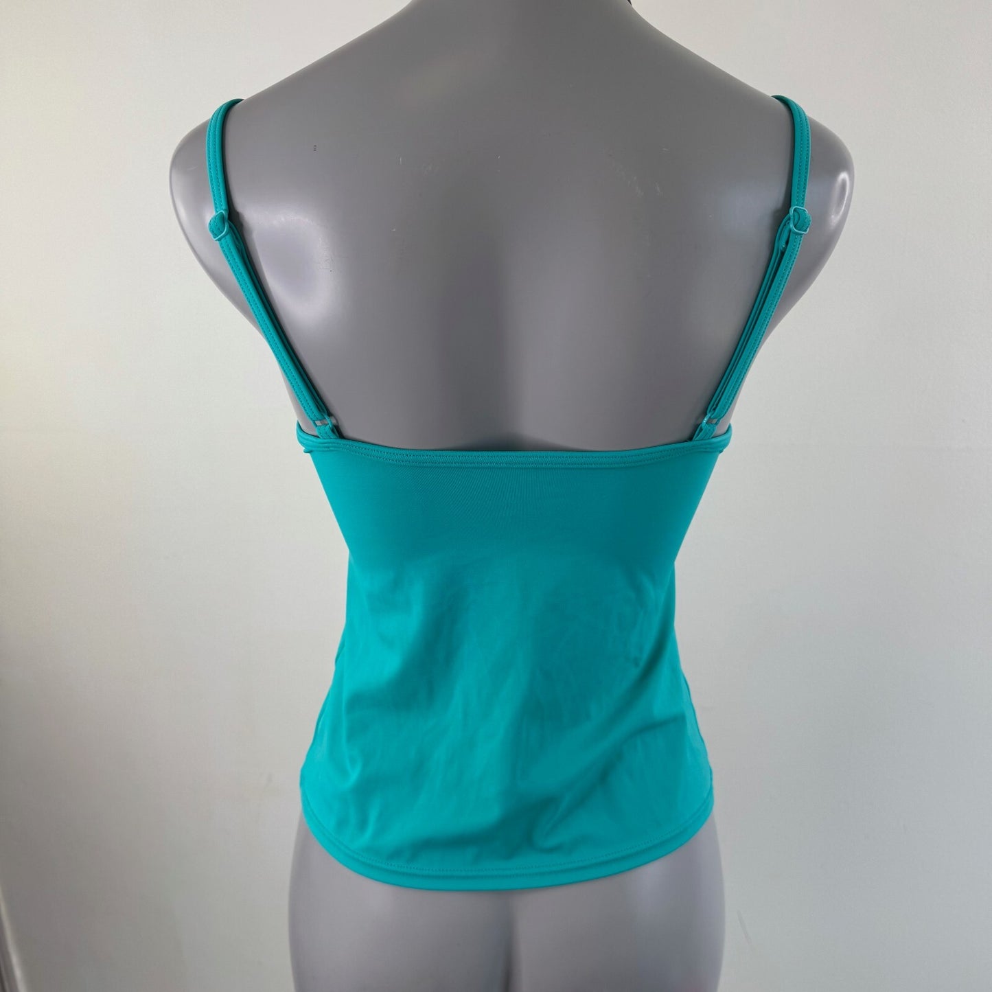 Y2K vintage tankini turquoise top halter neck underwire ruched non padded