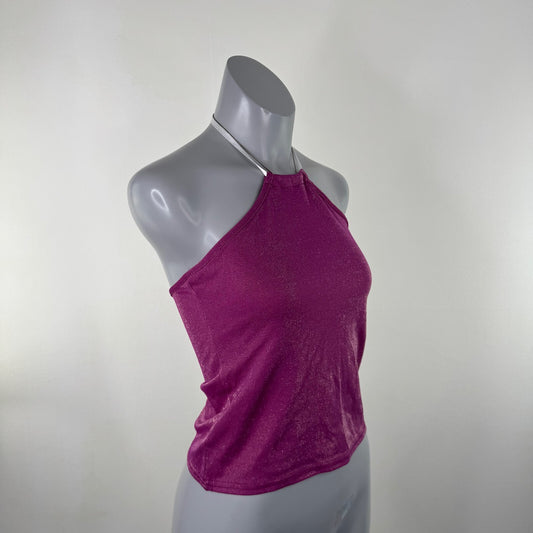 Y2K vintage halter neck top sparkly glitter stretchy fitted party clubbing