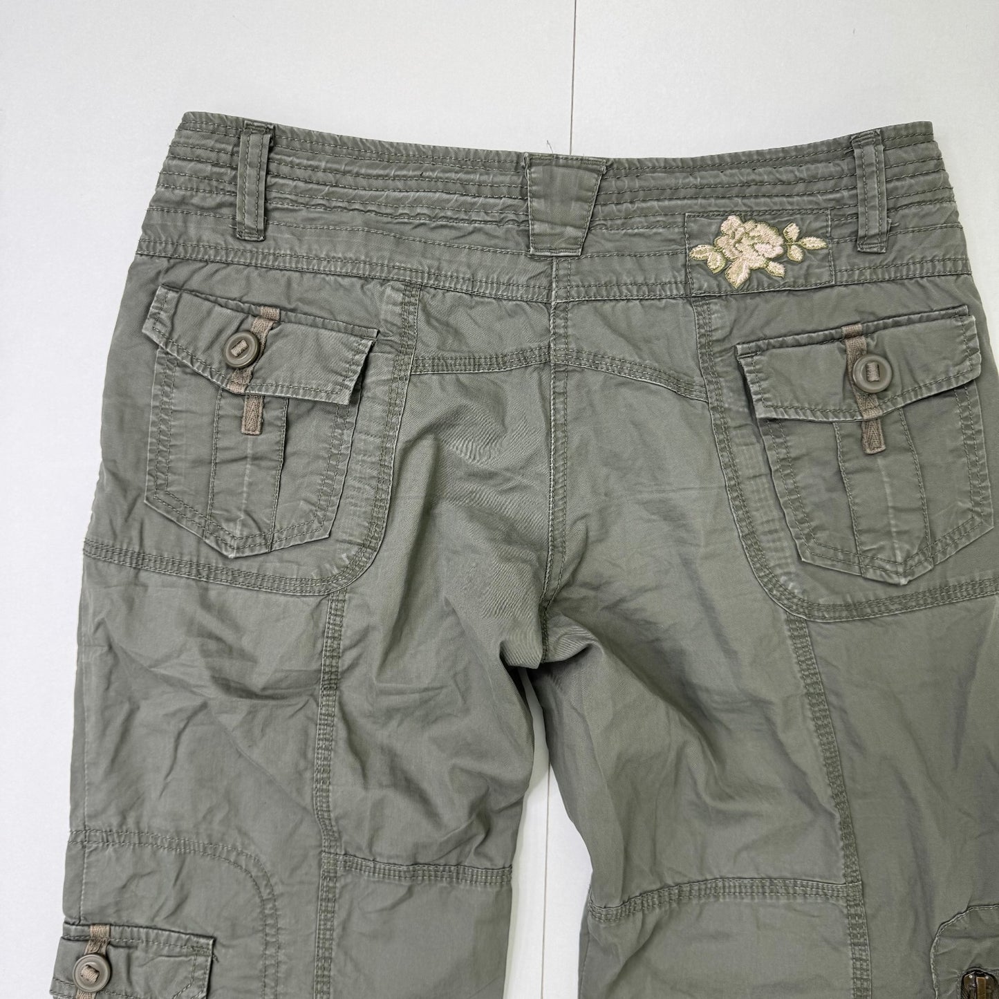 Y2K vintage Jane Norman cargo trousers low rise utility baggy khaki pockets
