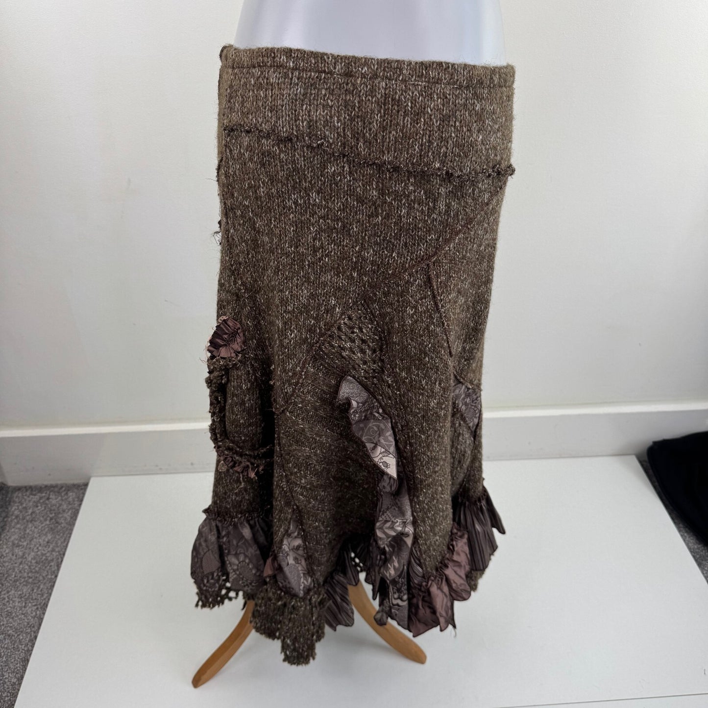 Y2K vintage Juju & Christine maxi skirt patchwork boho fairy wool knit blend