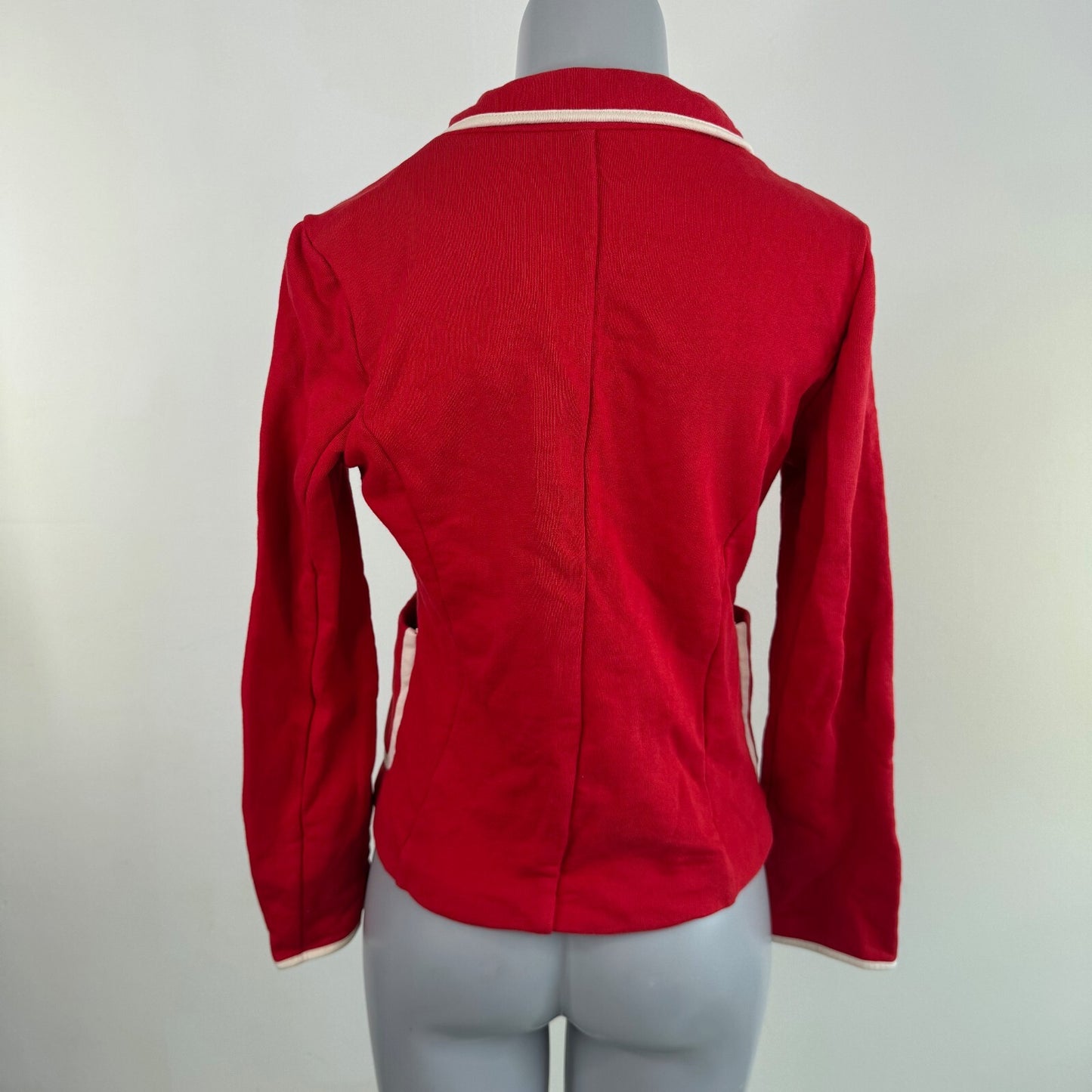 Y2K vintage button up jacket blazer tailored smart office v neck contrast suit