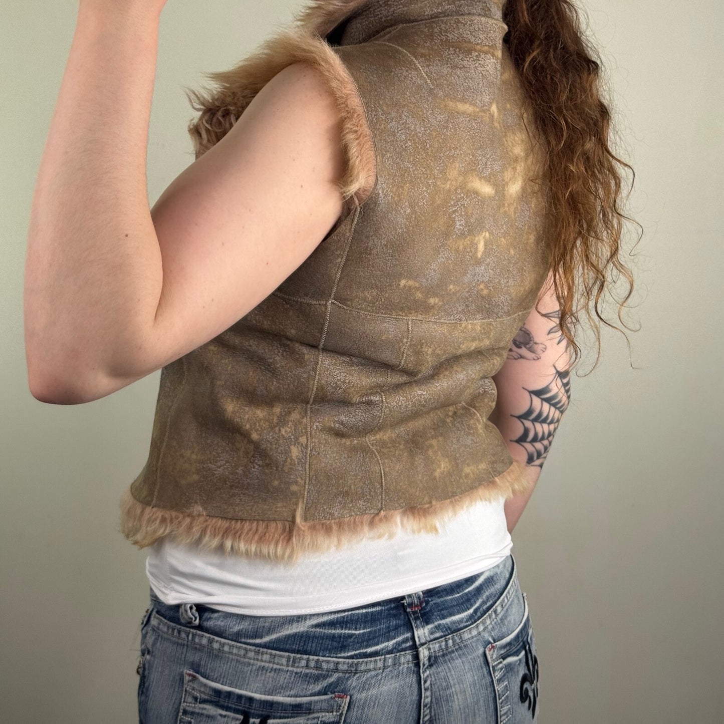 Gushlow & Cole Reversible Toscana Shearling Gilet Genuine Sheepskin Tan Luxury