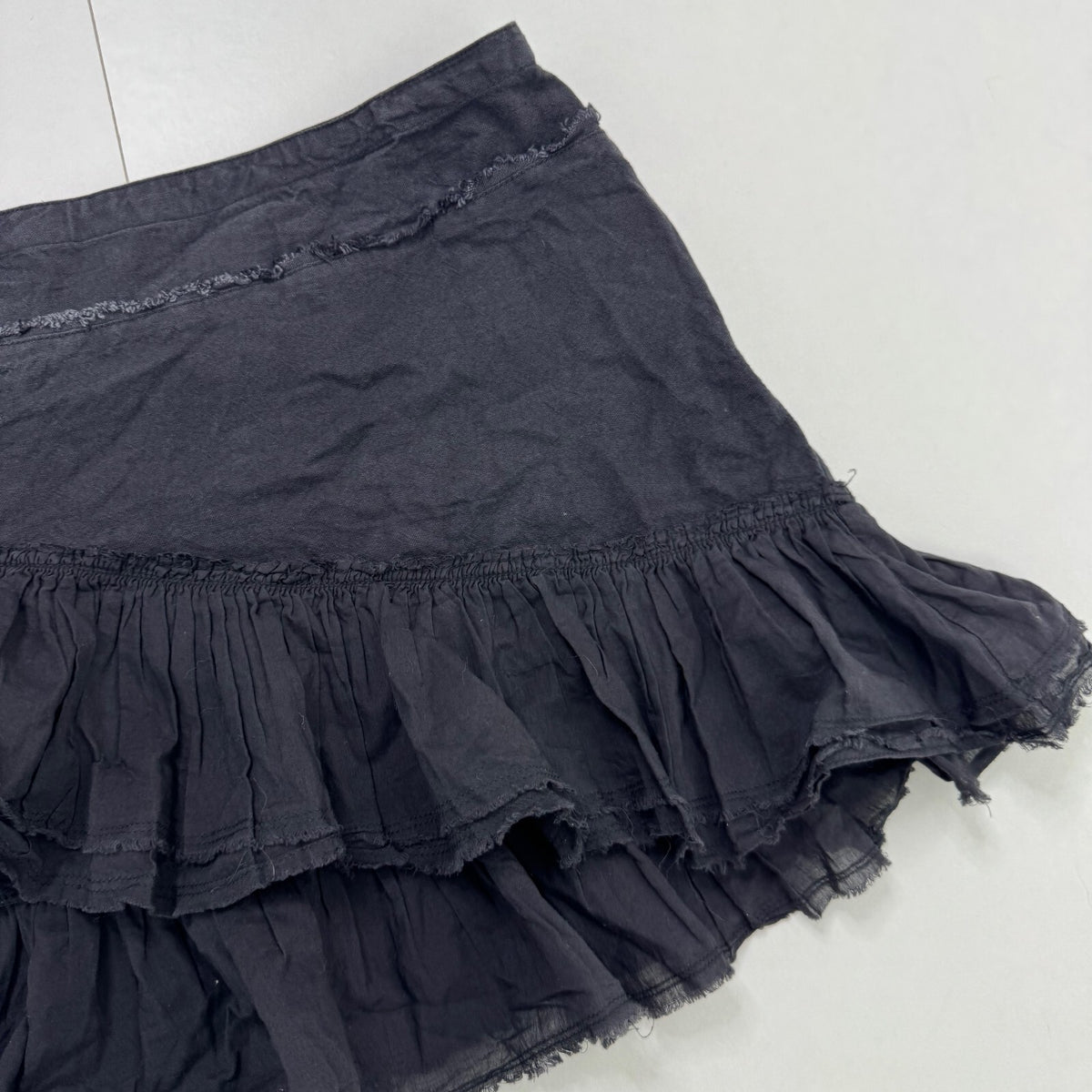 Urban Outfitters linen cotton blend mini skirt low rise rara ruffle