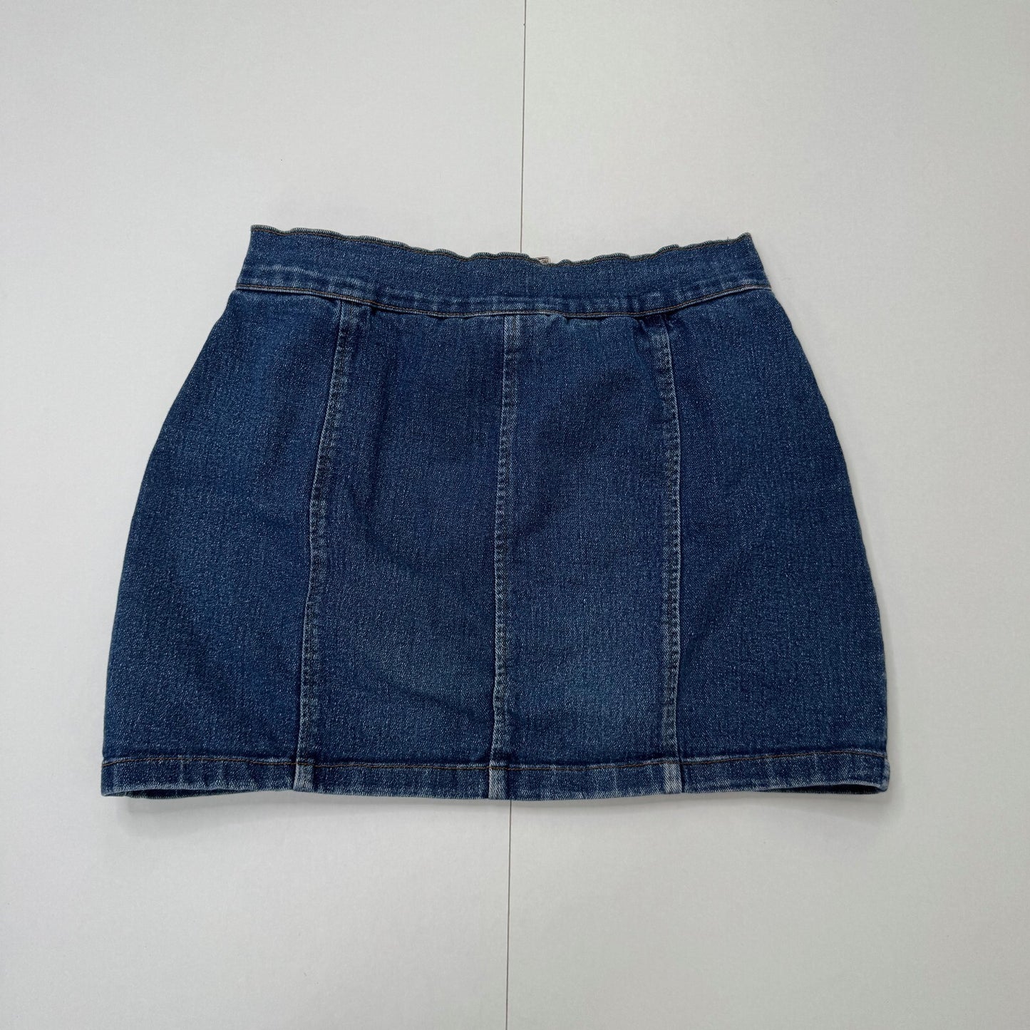 Y2K vintage mini skirt faded denim blue wash with belt stretchy