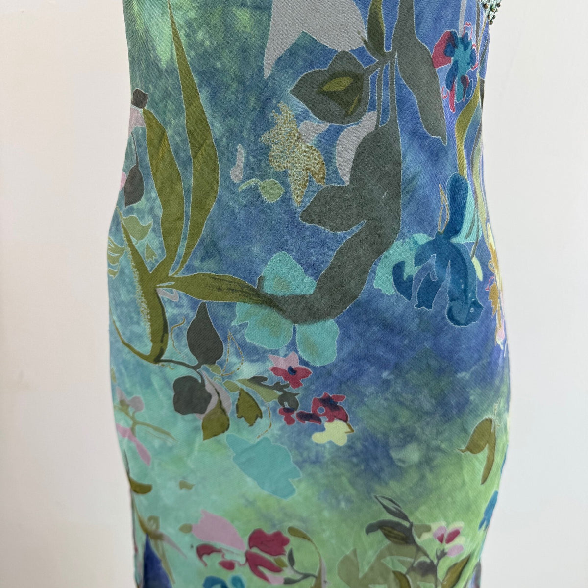 Y2K vintage Per Una maxi dress fairy floral beaded a line beaded rhinestone gems