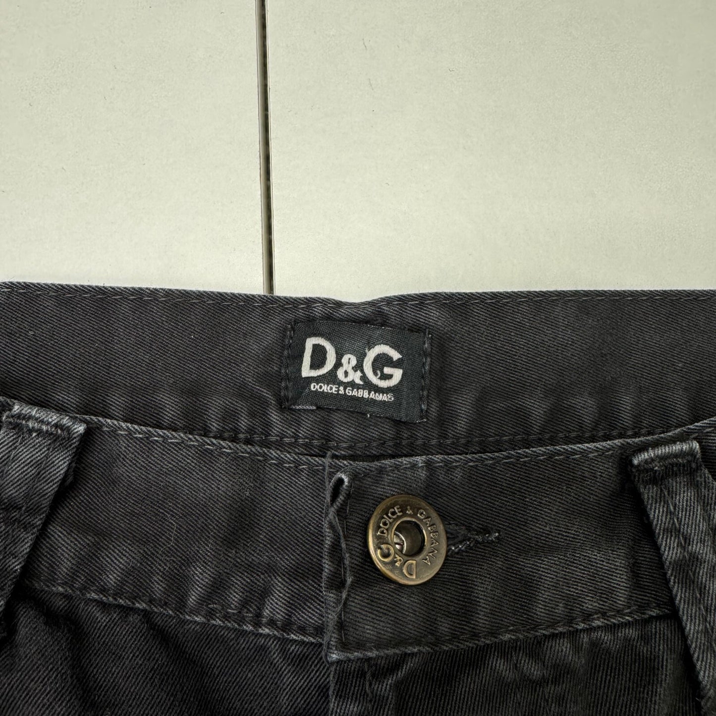 Y2K vintage Dolce & Gabbana straight leg jeans faded black denim wash