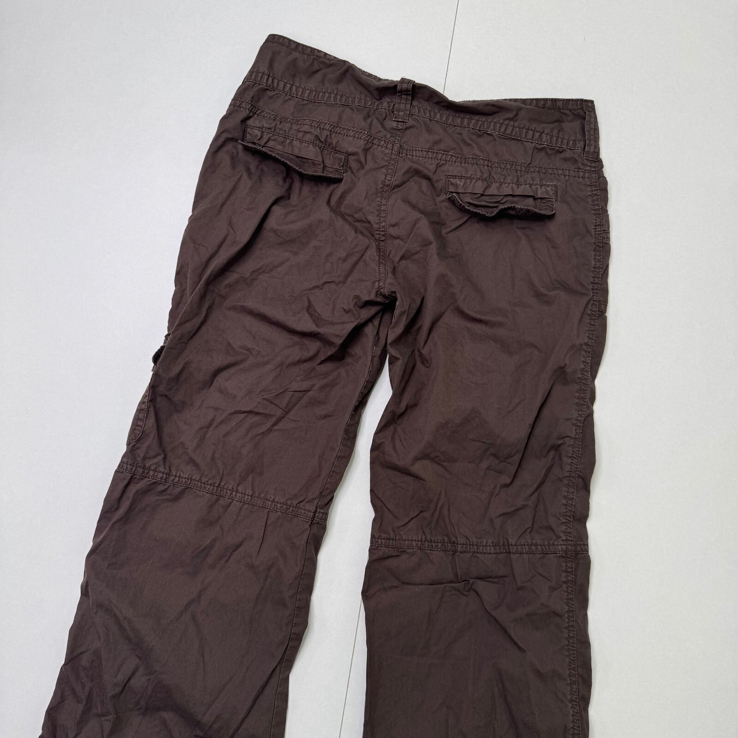Y2K vintage low rise cargo trousers pants utility baggy rhinestone pockets