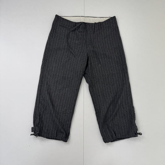 Y2K vintage capri trousers cropped wool blend pinstripe office tailored bow