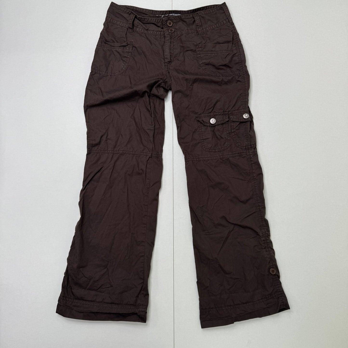 Y2K vintage low rise cargo trousers pants utility baggy rhinestone pockets