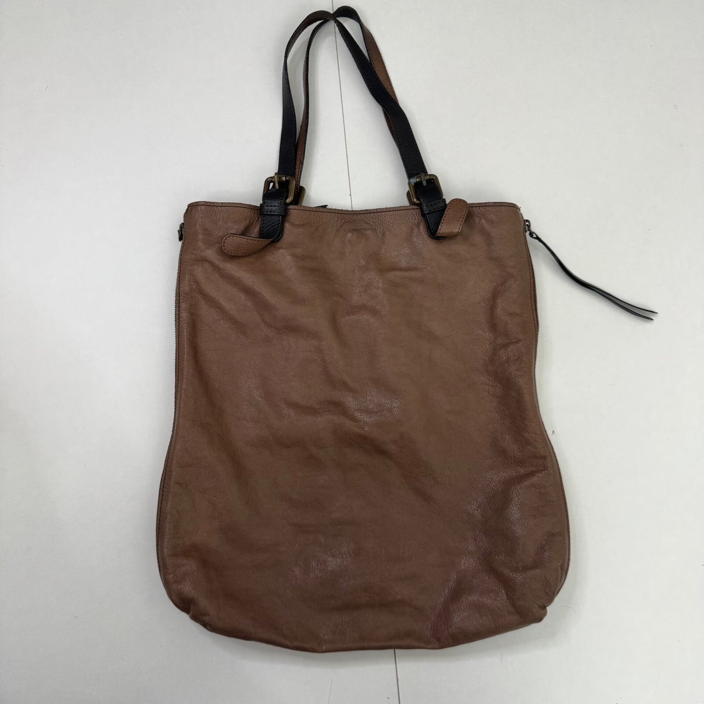 Vintage Gerard Darel Genuine Leather Large Shoulder Tote Bag Buckle Slouchy Boho