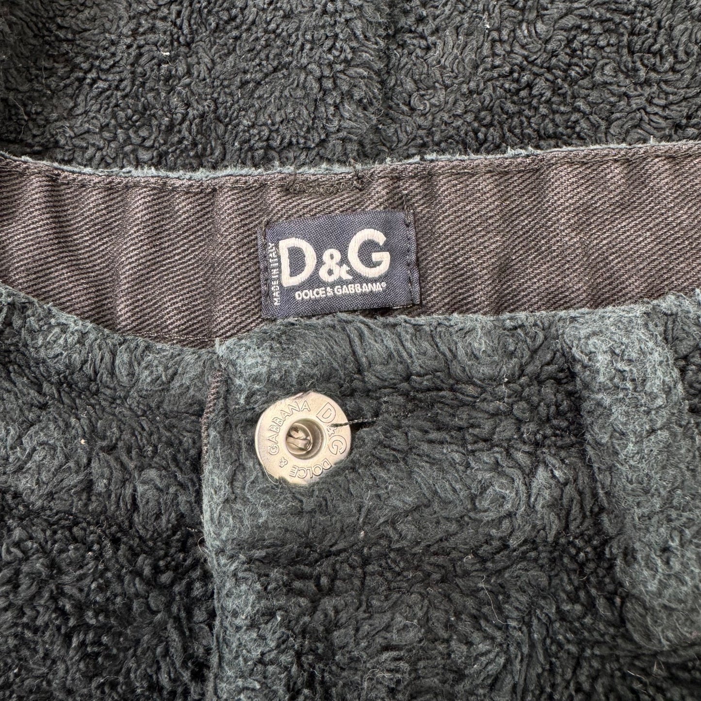 Vintage Dolce & Gabbana trousers fleece teddy straight leg baggy fluffy