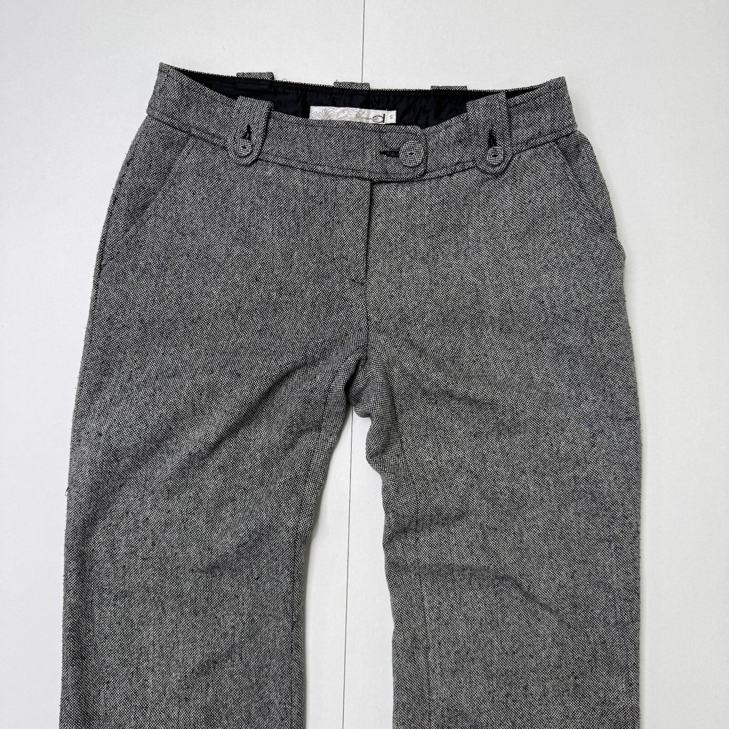 Y2K vintage tailored bootcut trousers low rise pants wool blend tweed formal