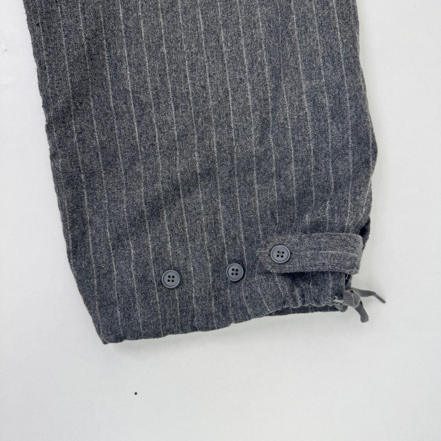 Y2K vintage capri trousers cropped wool blend pinstripe office tailored bow