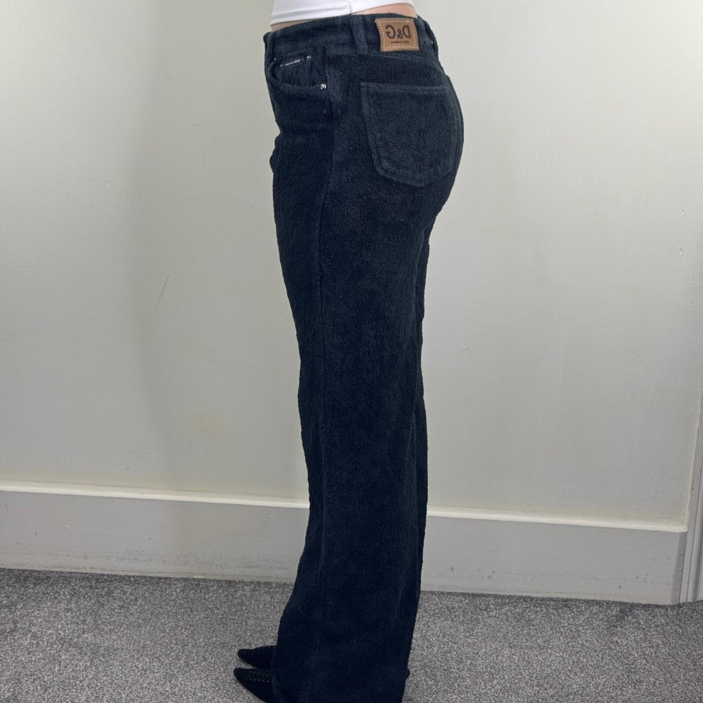 Vintage Dolce & Gabbana trousers fleece teddy straight leg baggy fluffy