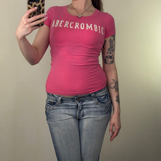 Y2K vintage Abercrombie & Fitch t-shirt short sleeve top fitted tight
