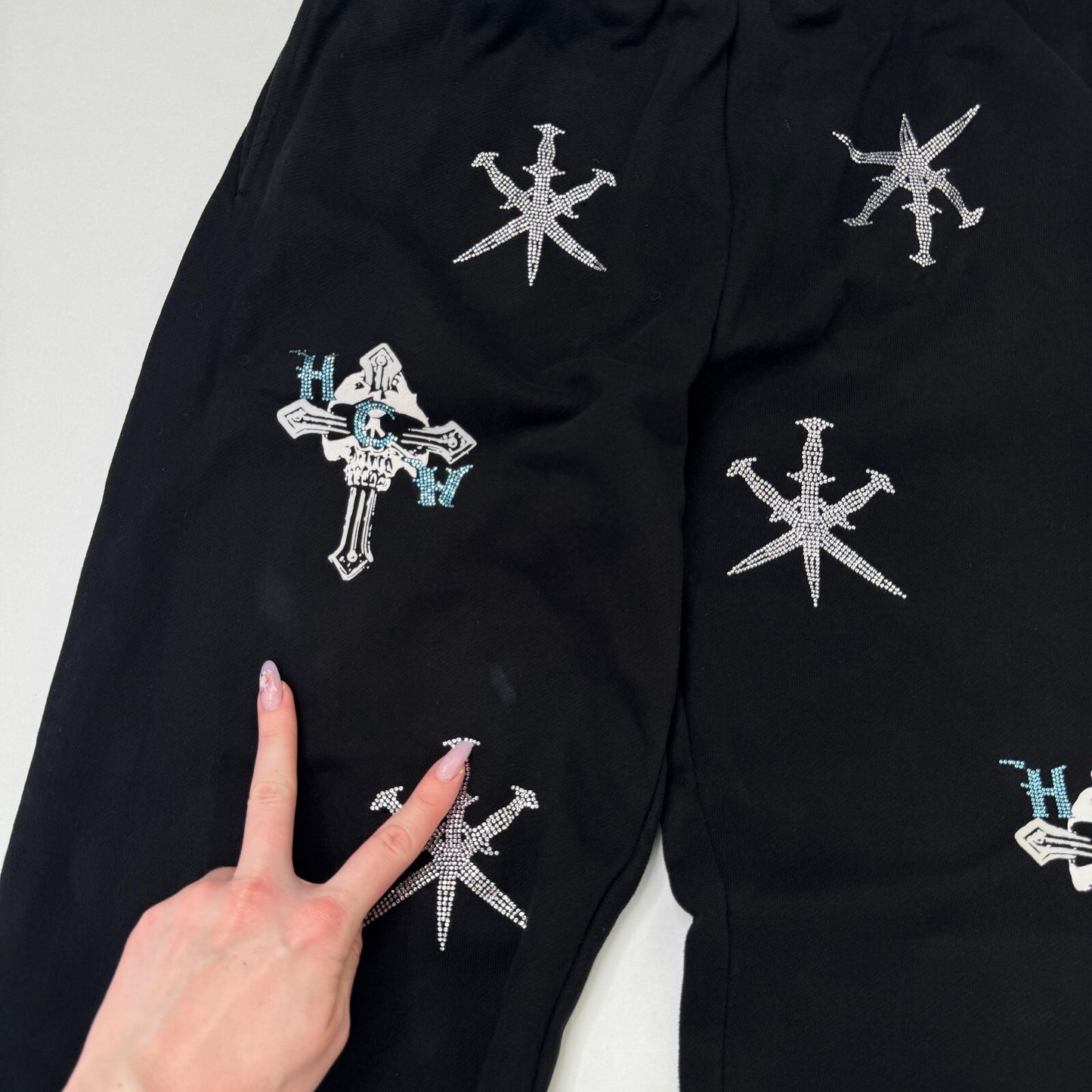 Heaven Can Wait x Unknown London rhinestone joggers