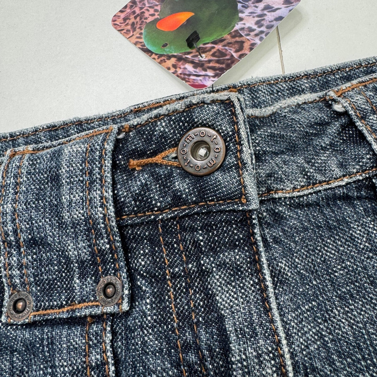 Y2K vintage mini skirt dark faded wash denim stretchy cargo pockets
