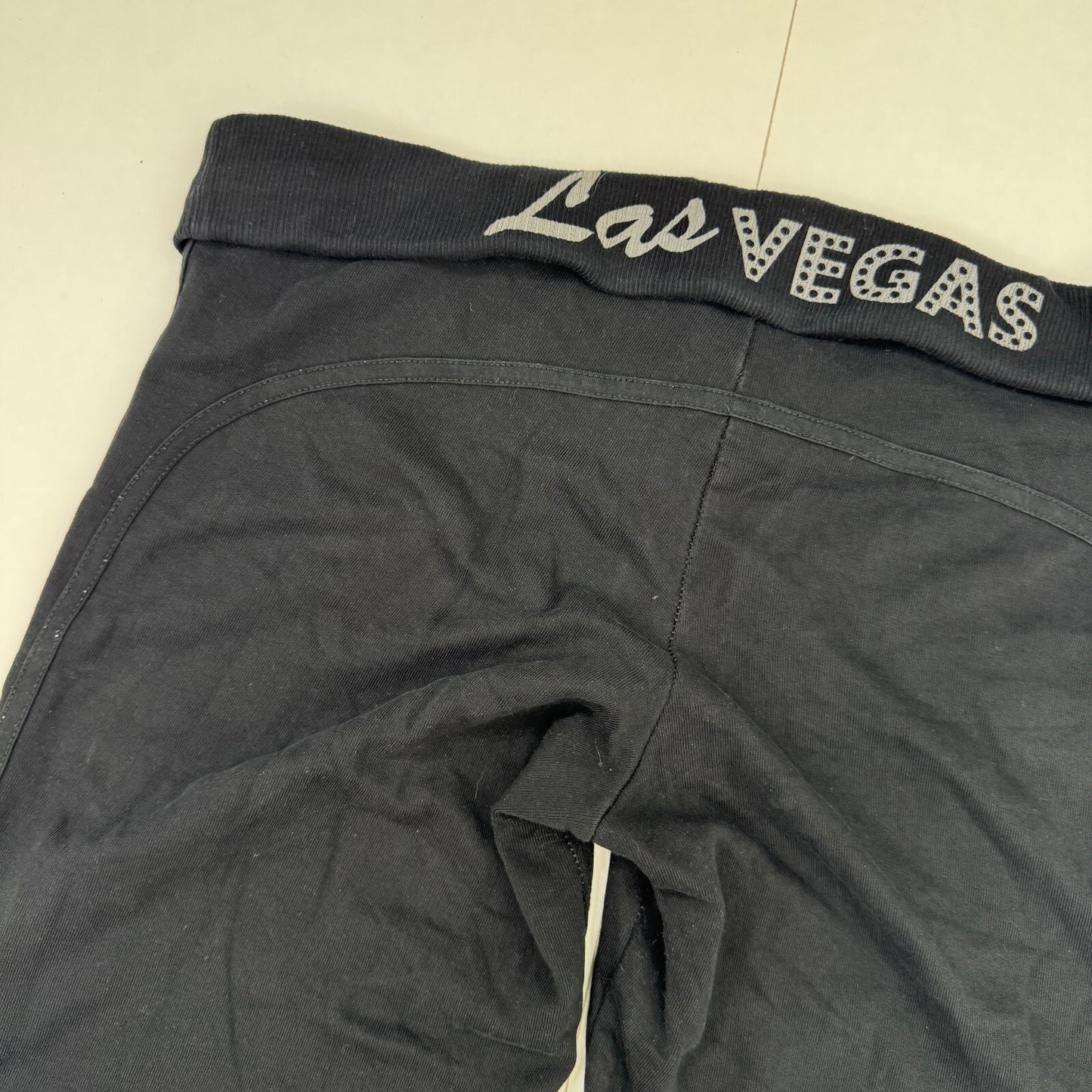 Y2K vintage fold over waistband tracksuit bottoms flare baggy Las Vegas low rise