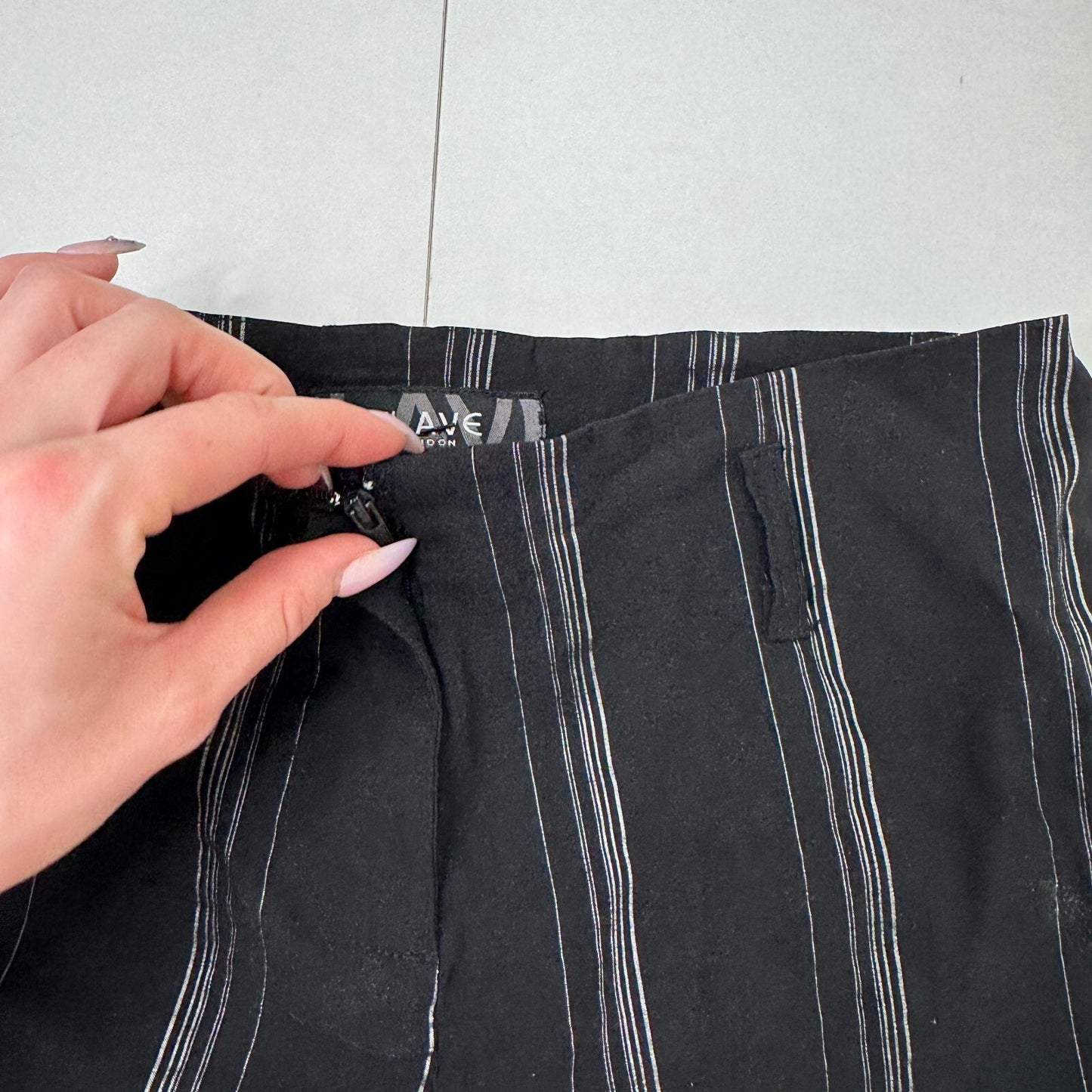 Y2K vintage bootcut trousers stretchy flare pinstripe stripe mid rise