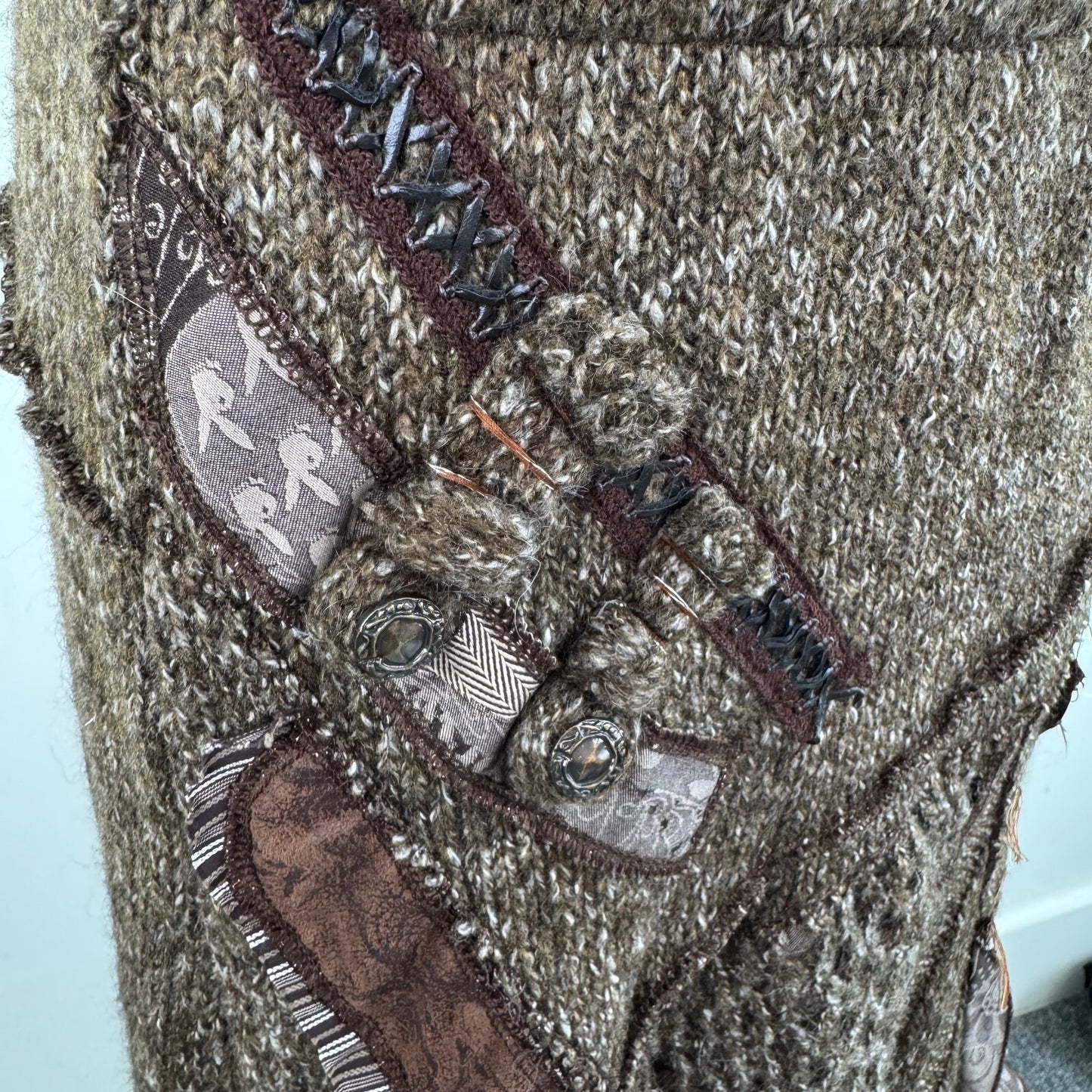 Y2K vintage Juju & Christine maxi skirt patchwork boho fairy wool knit blend