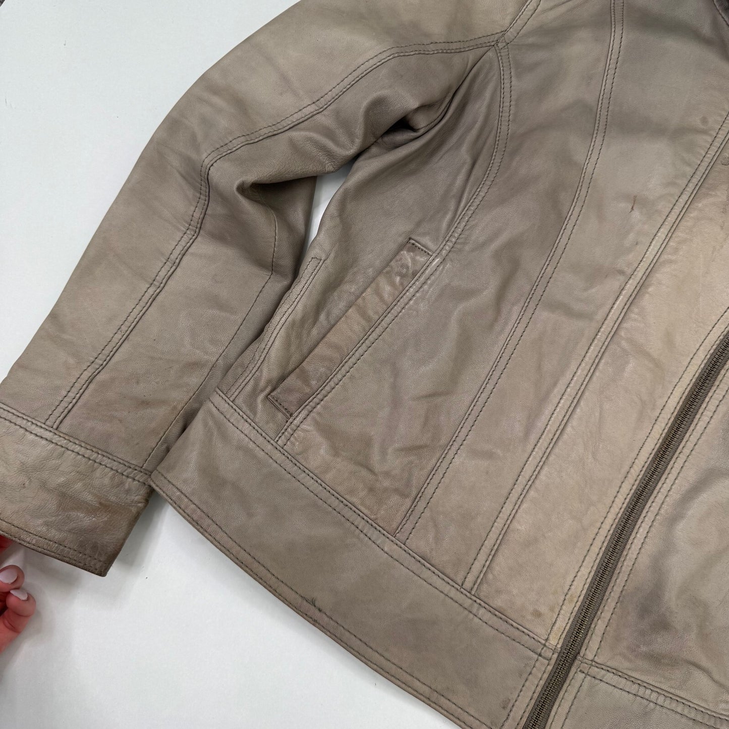 Y2K vintage Ted Baker high neck zip up leather jacket moto archive asymmetrical