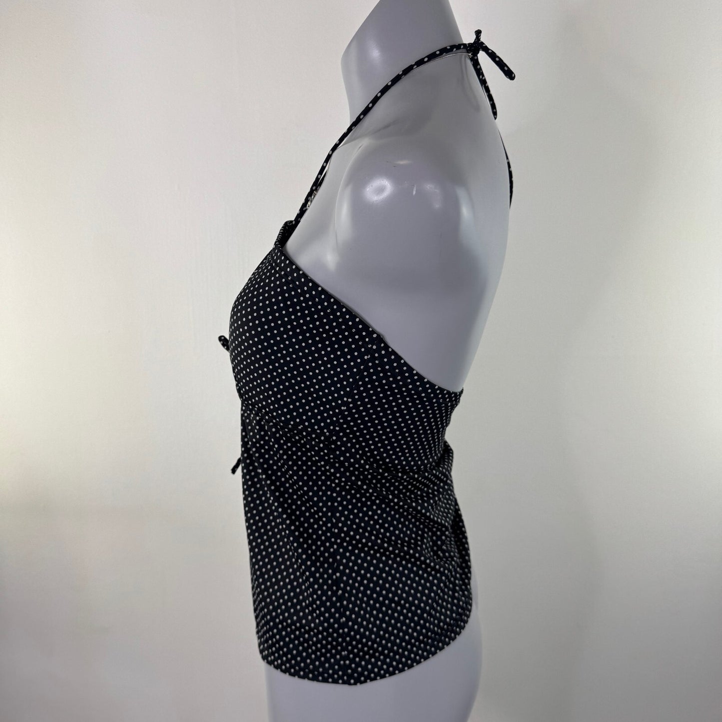 Y2K vintage tankini top polka dot halter neck bow swim