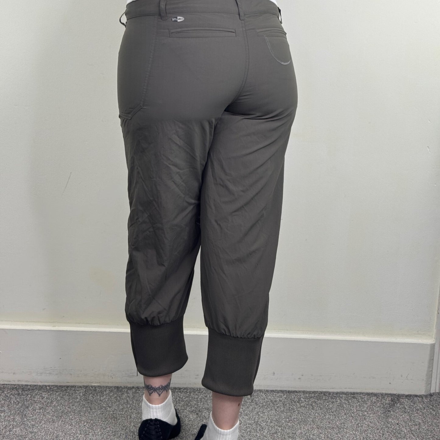 Y2K vintage Adidas capri joggers tracksuit bottoms utility khaki cropped