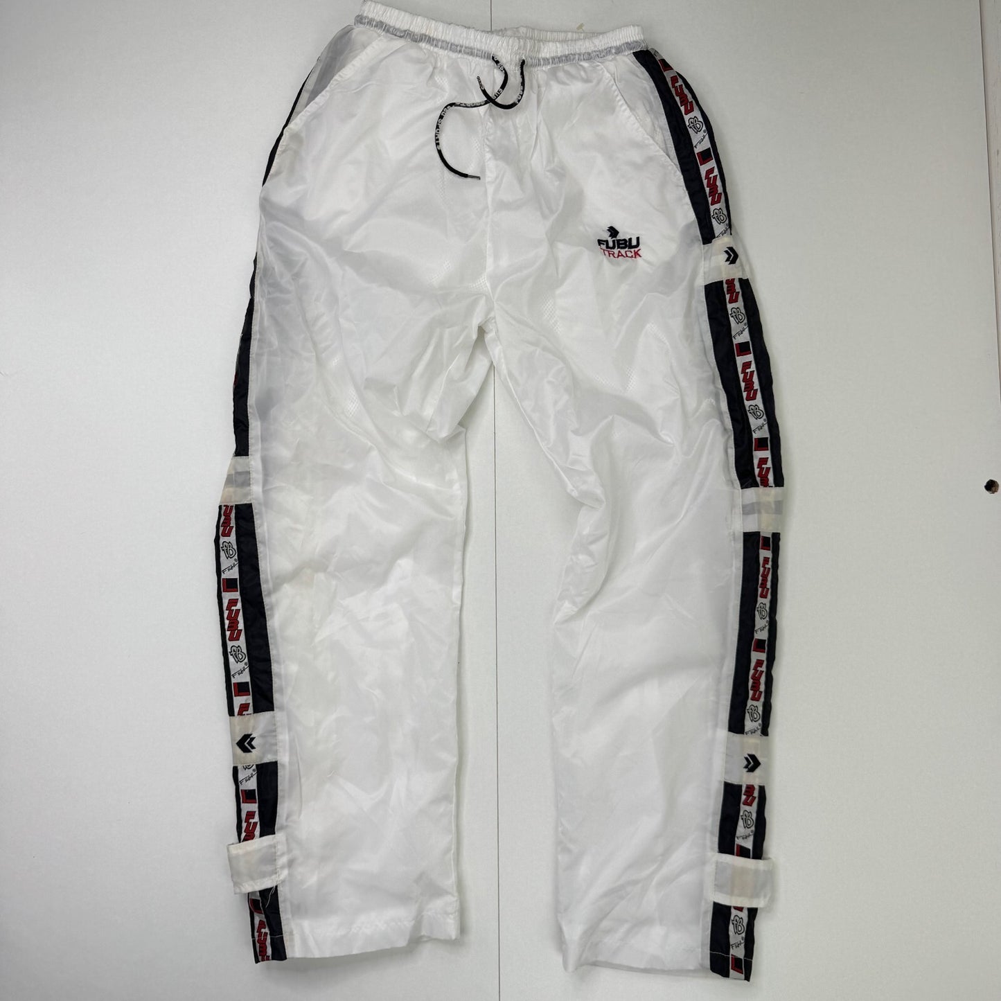 Y2K vintage FUBU joggers shell tracksuit bottoms drawstring