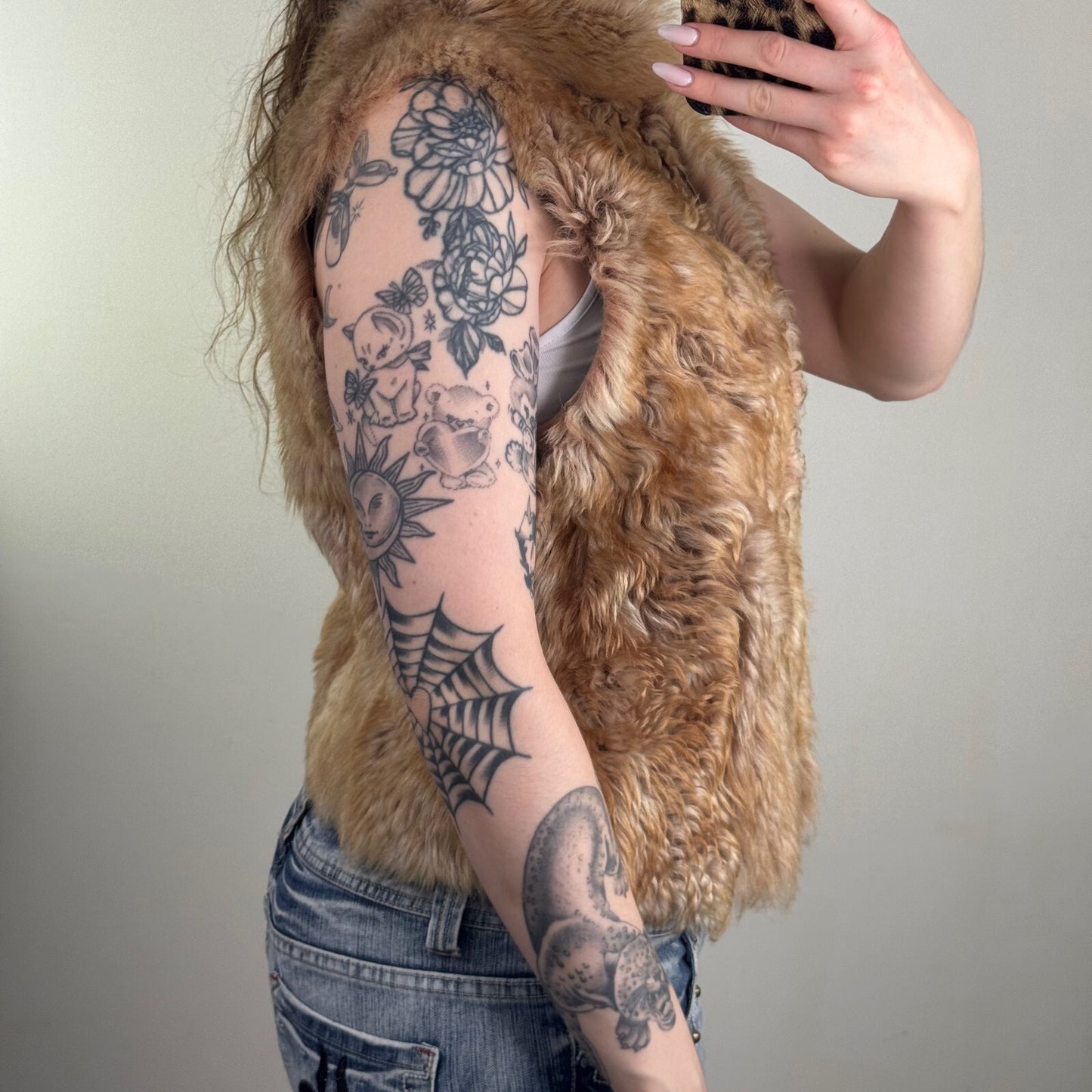 Gushlow & Cole Reversible Toscana Shearling Gilet Genuine Sheepskin Tan Luxury