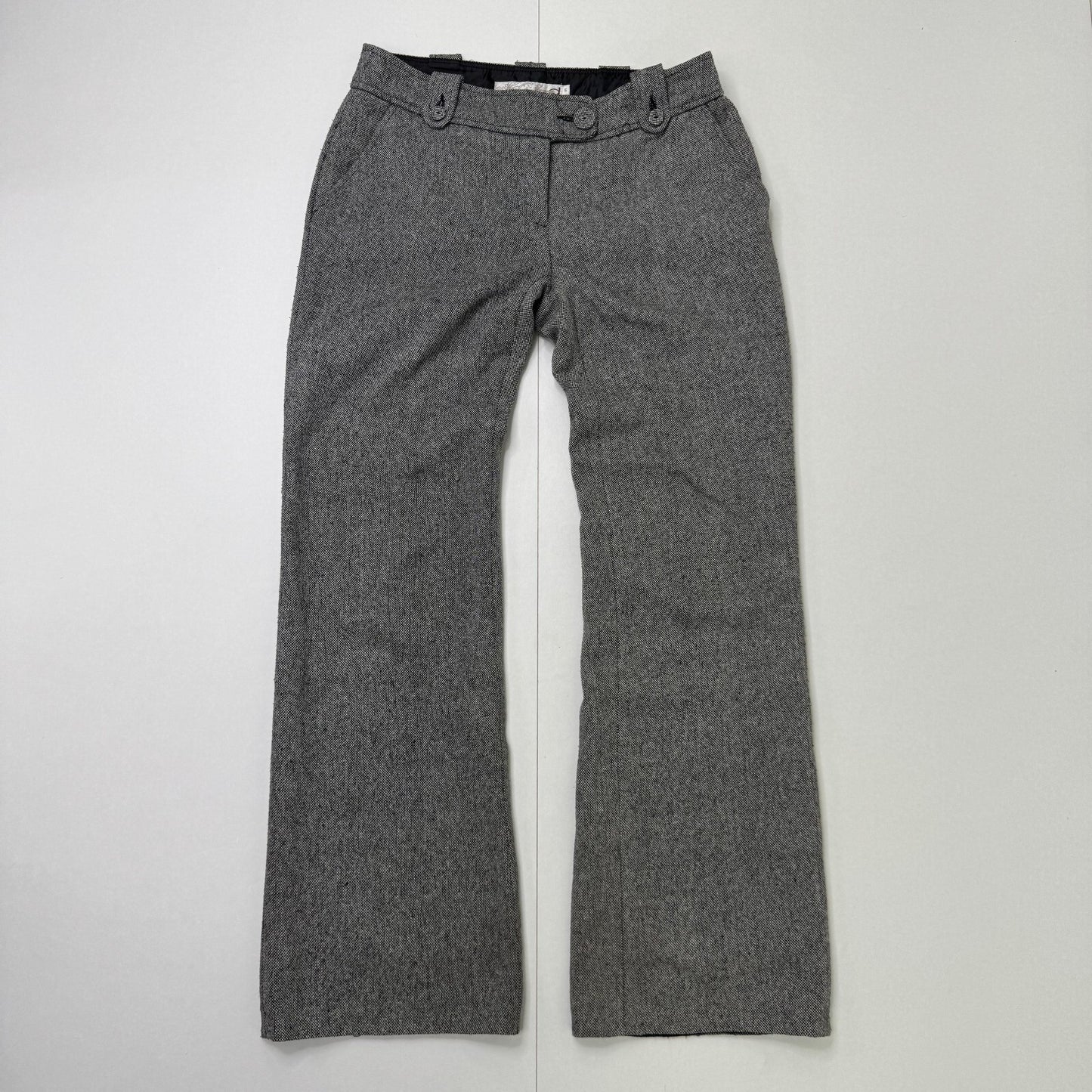 Y2K vintage tailored bootcut trousers low rise pants wool blend tweed formal