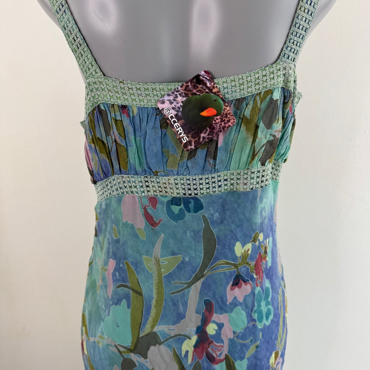 Y2K vintage Per Una maxi dress fairy floral beaded a line beaded rhinestone gems