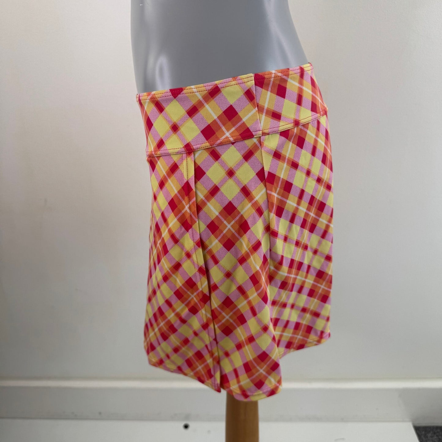Y2K vintage swim mini skirt cover up tartan check print