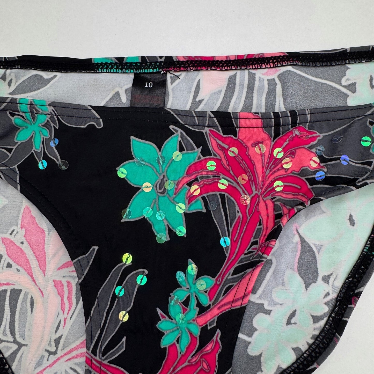 Y2K vintage bikini bottoms floral sequin