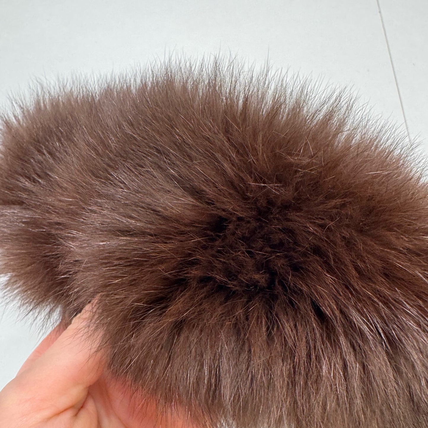 Y2K vintage genuine fur headband brown fluffy winter