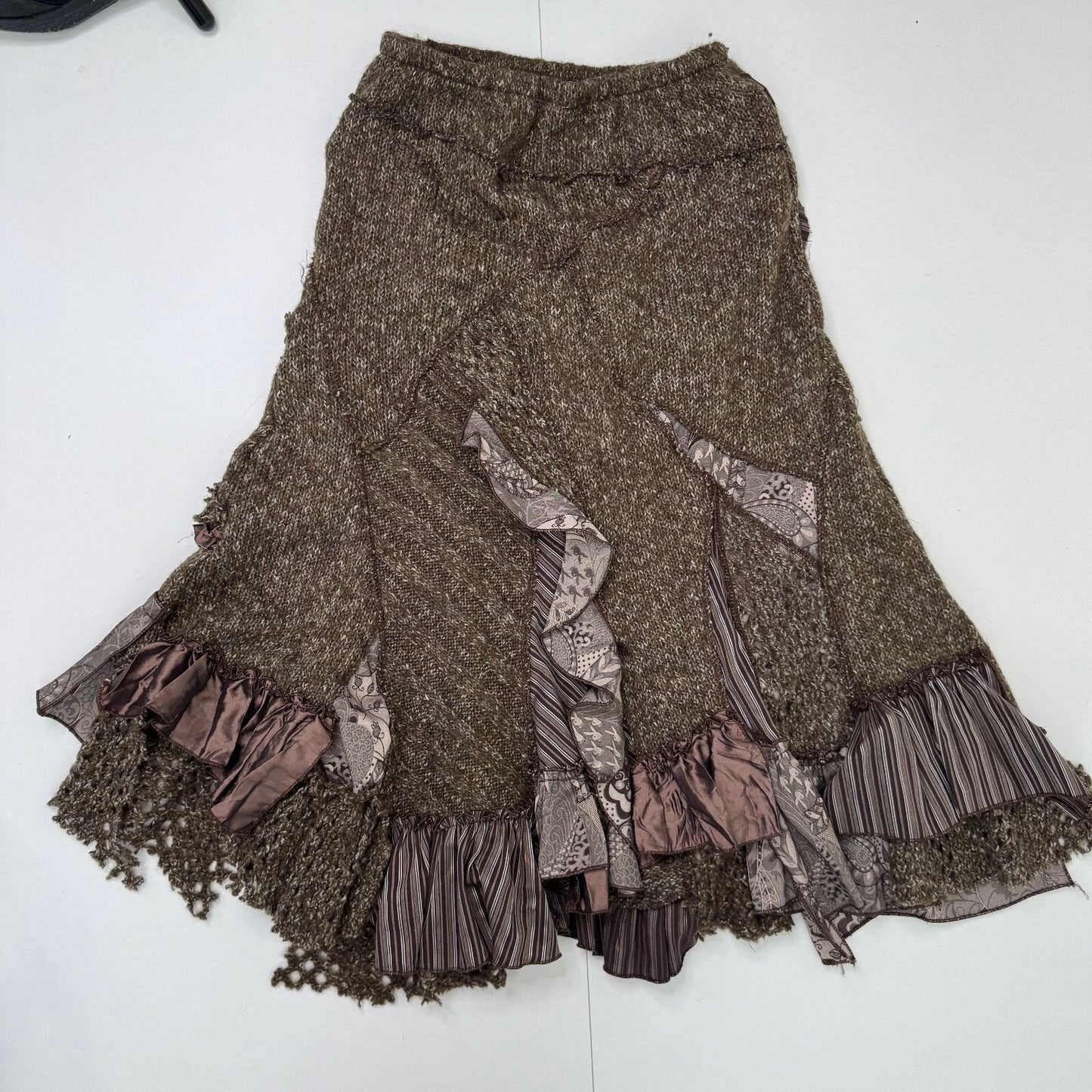 Y2K vintage Juju & Christine maxi skirt patchwork boho fairy wool knit blend