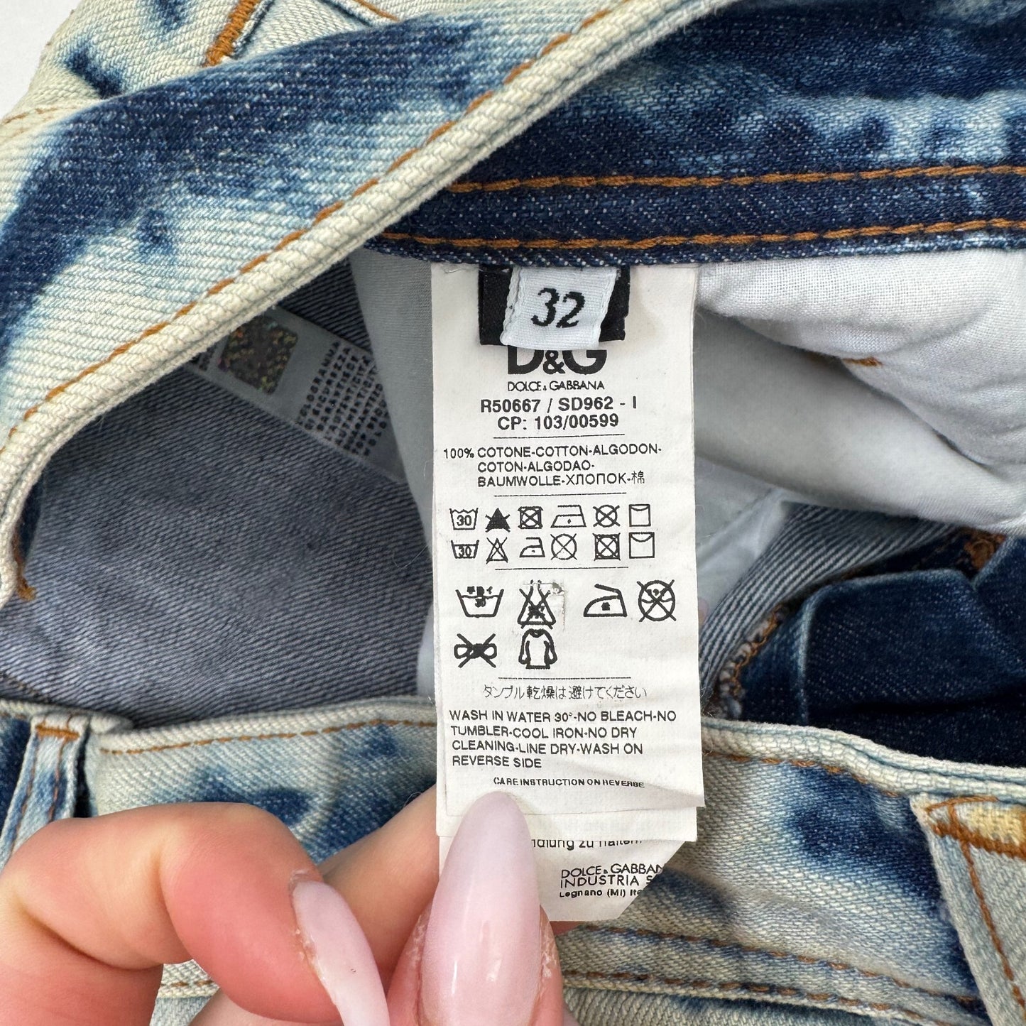 Y2K vintage Dolce & Gabbana bootcut denim jeans acid faded light blue wash