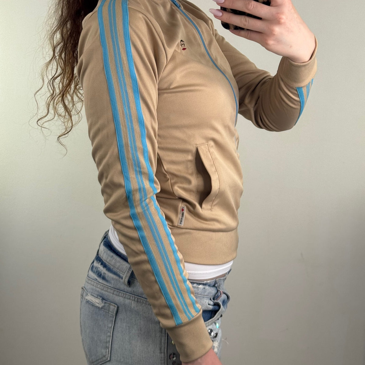 Y2K vintage Paul Frank jumper zip up embroidered sporty blue stripe