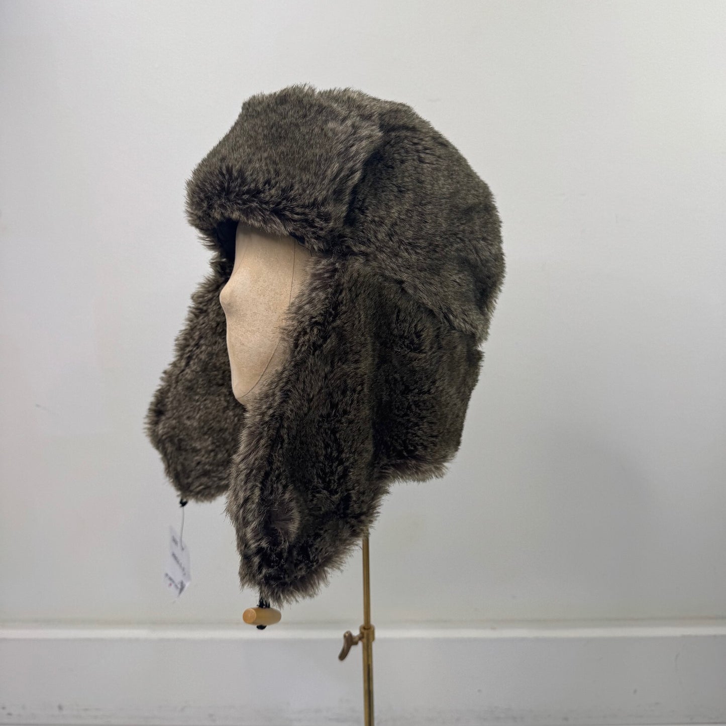 Y2K vintage trapper hat faux fur dark brown unisex