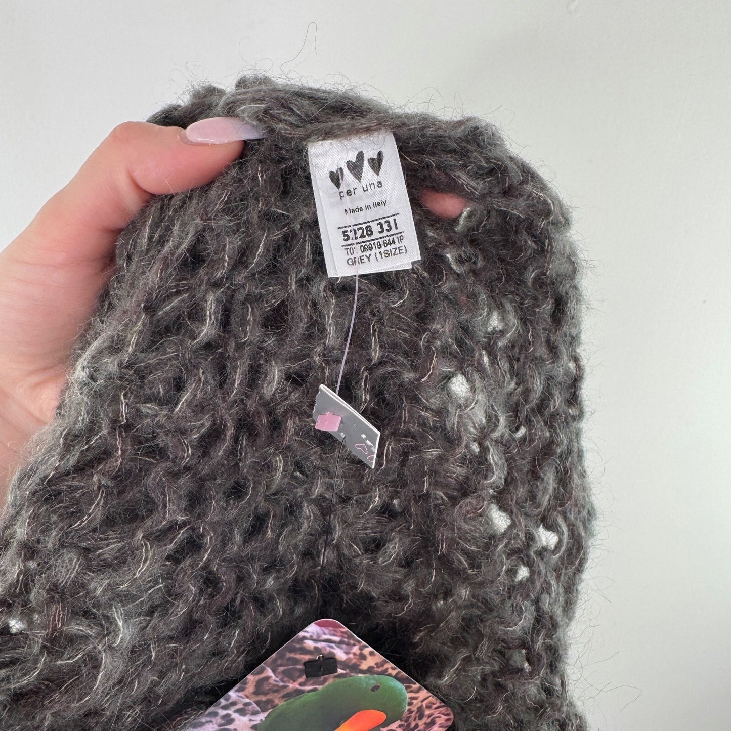 Y2K vintage Per Una scarf wool mohair blend chunky knit fringe sheer